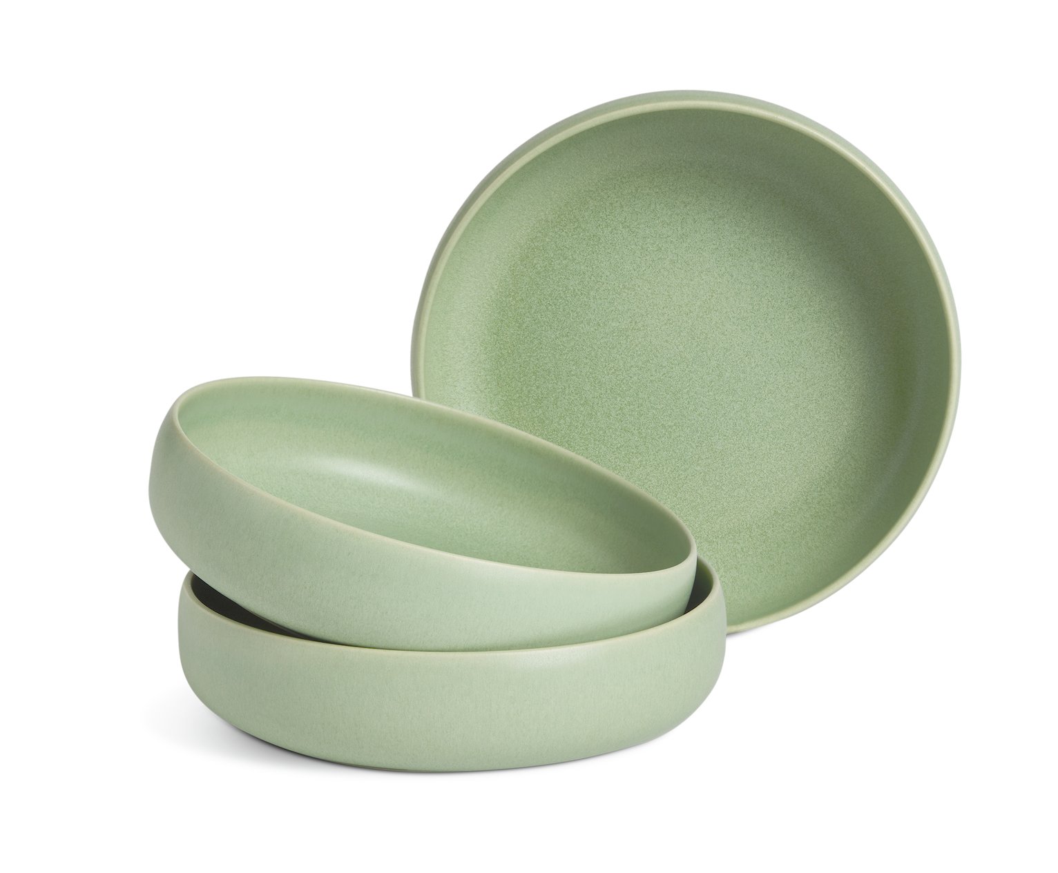 Habitat 4 Piece Reactive Stoneware Pasta Bowls - Green