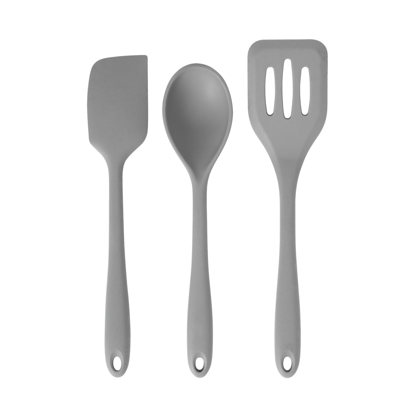Argos Home 3 Piece Silicone Utensil Set - Grey