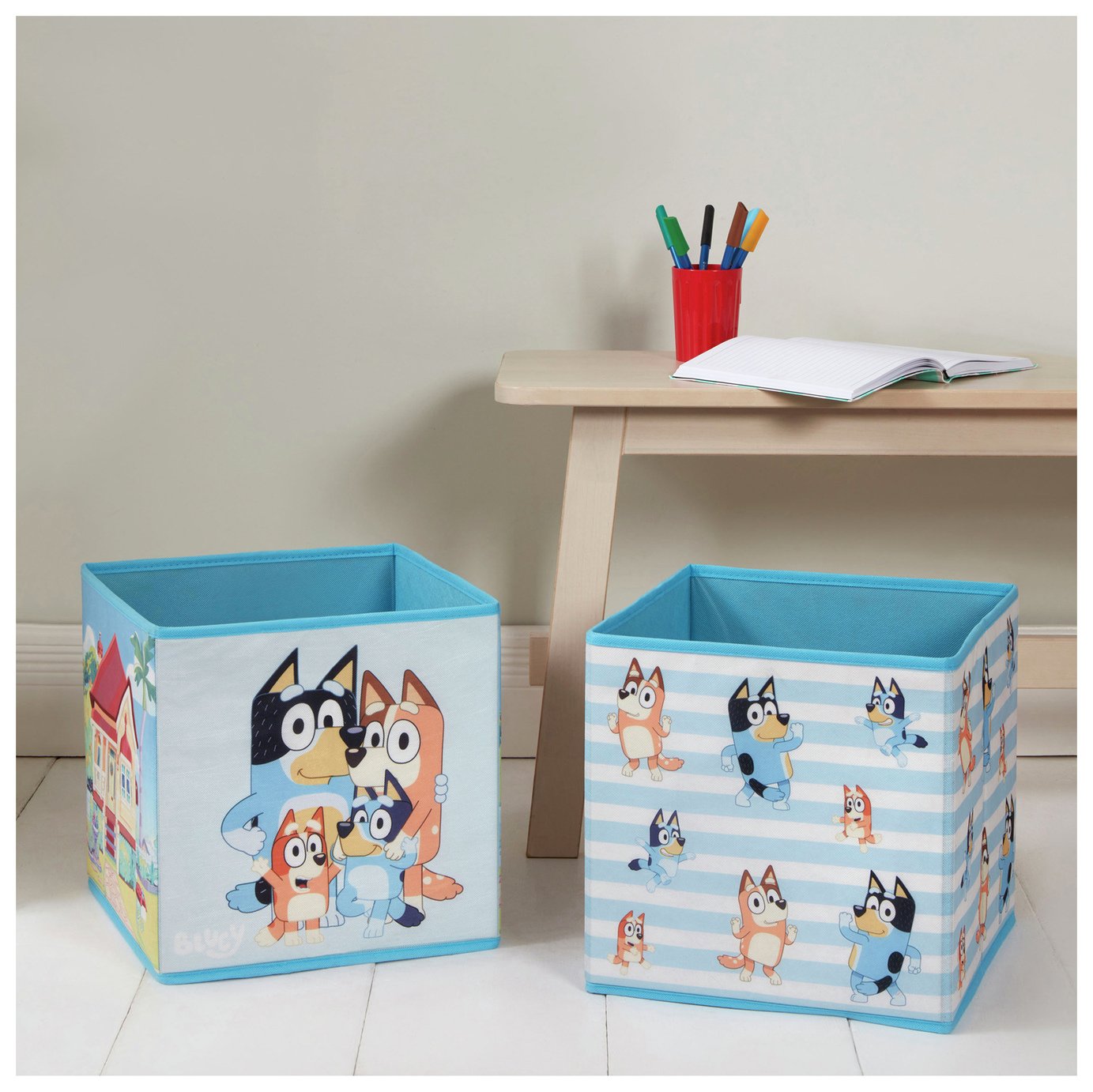 Bluey Pack of 2 Storage Boxes - Blue