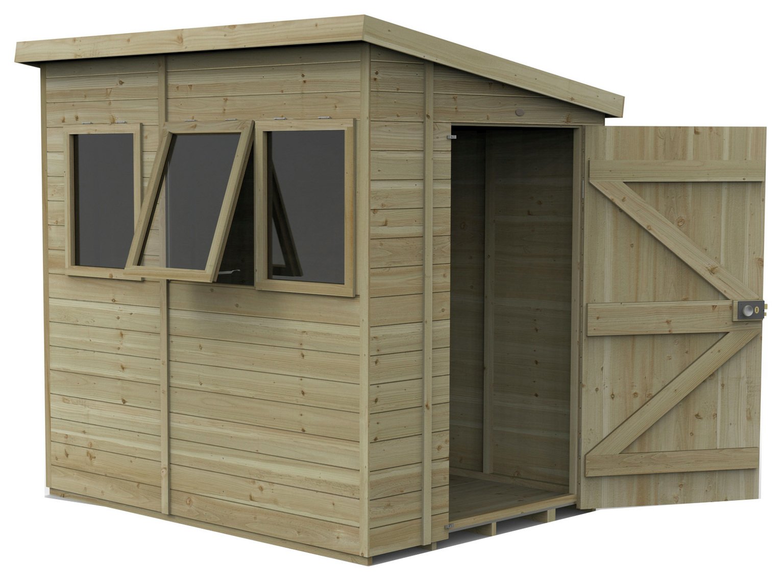Forest Timberdale 3 Windows Pent Shed - 7 x 5ft
