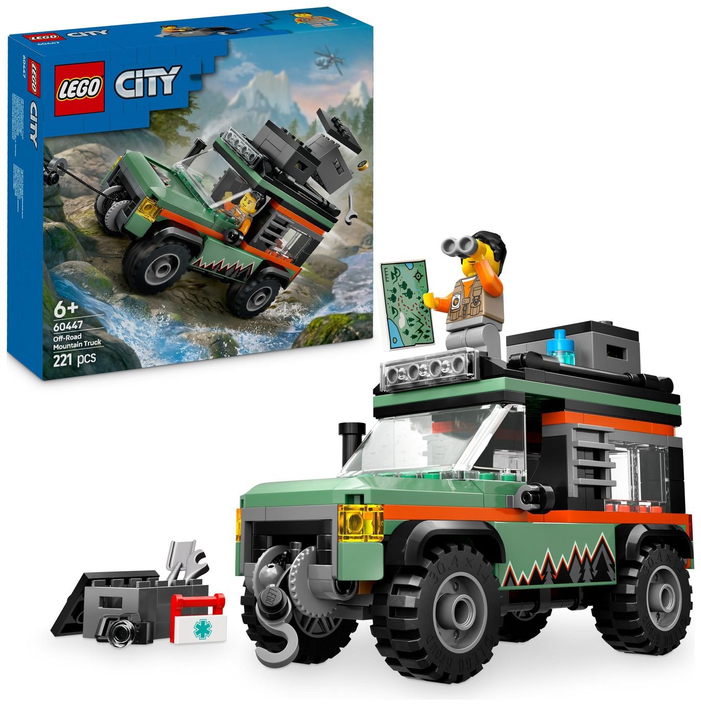 LEGO City Off-Road 4x4 Mountain Truck, Toy Vehicle Set 60447