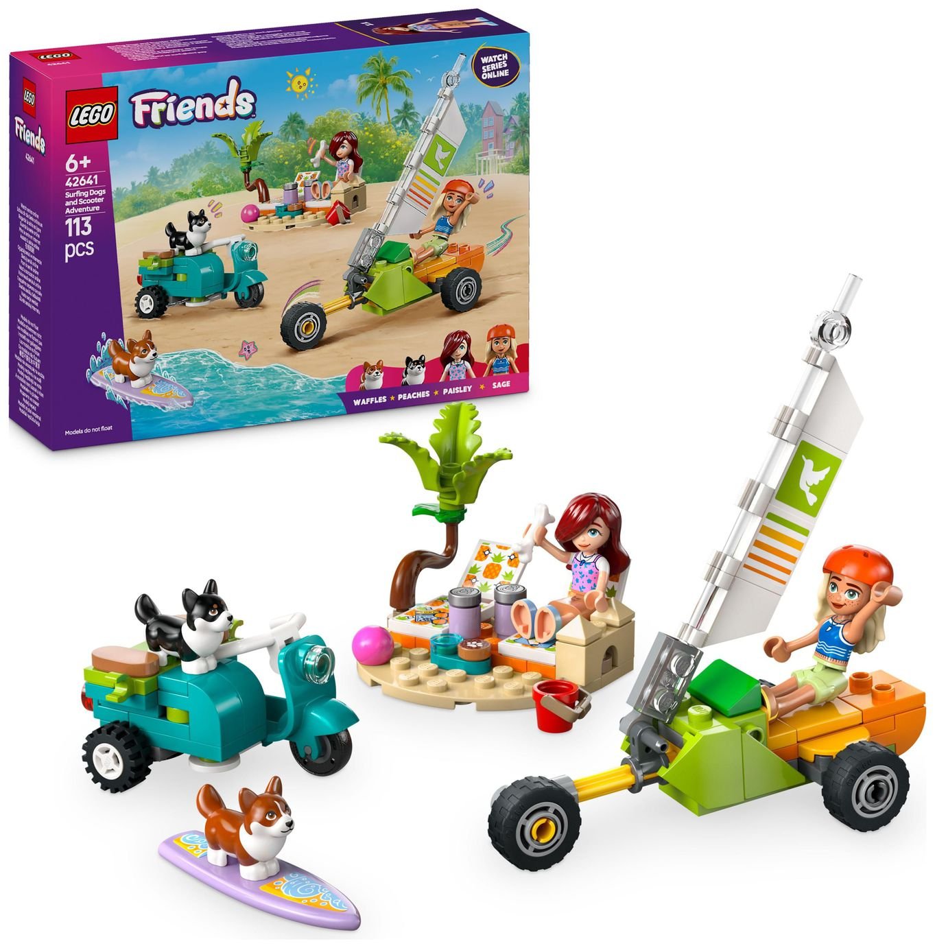 LEGO Friends Surfing Dogs and Scooter Adventure Set 42641
