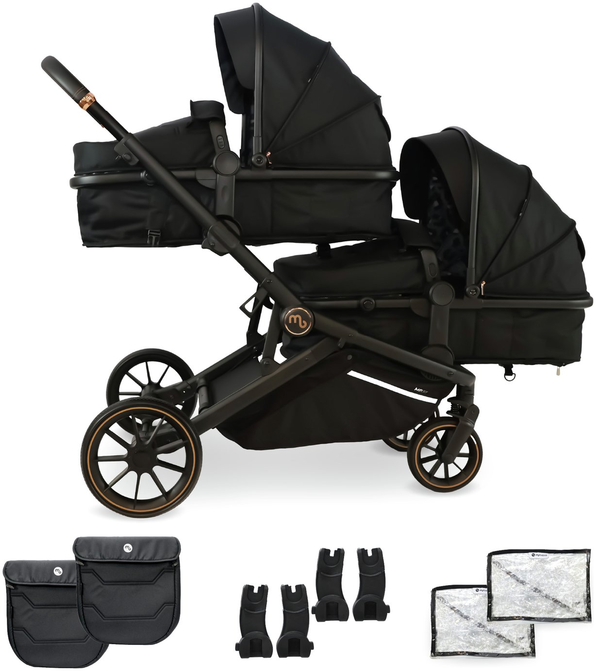 My Babiie MB33 Tandem Pushchair - Black Leopard