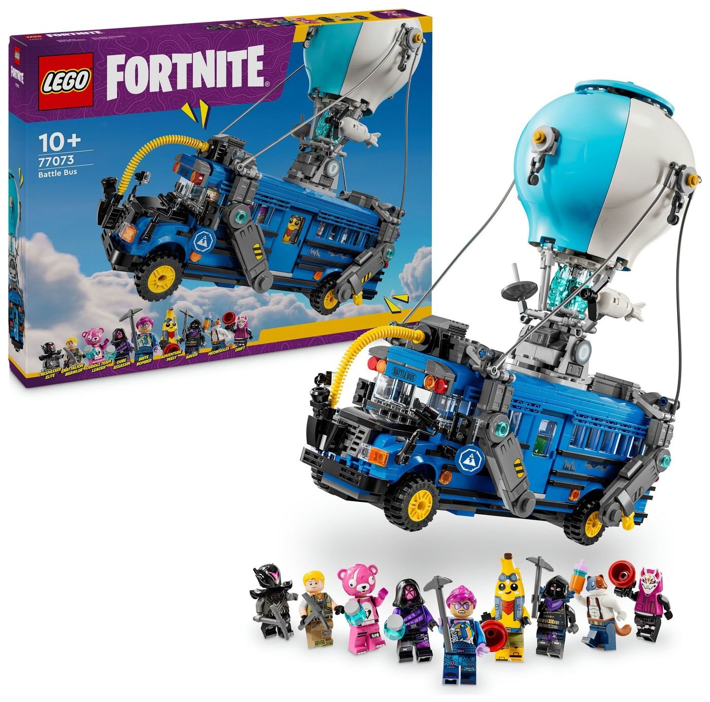 LEGO Fortnite Battle Bus Toy Set with 9 Characters 77073