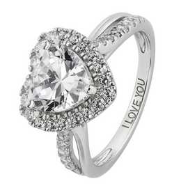 Revere Sterling Silver Cubic Zirconia Engagement Ring - J