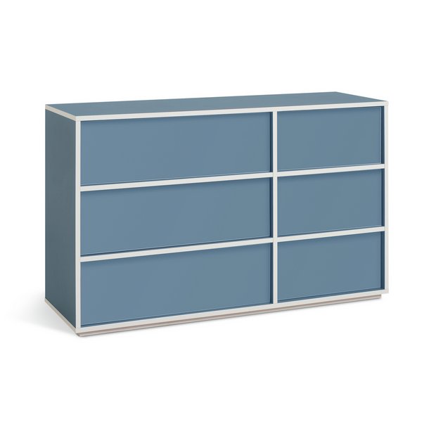 Buy Habitat Edale 6 Drawer Chest Light Blue Chest of drawers Argos
