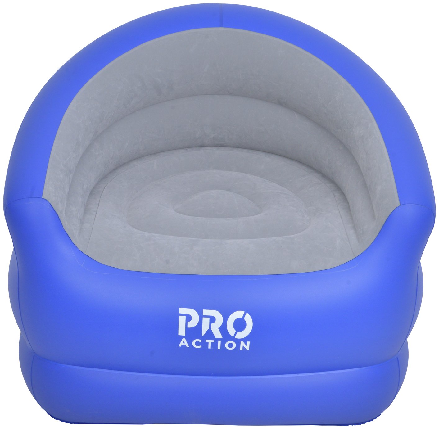 Pro Action Single Inflatable Camping Chair - Grey and Blue