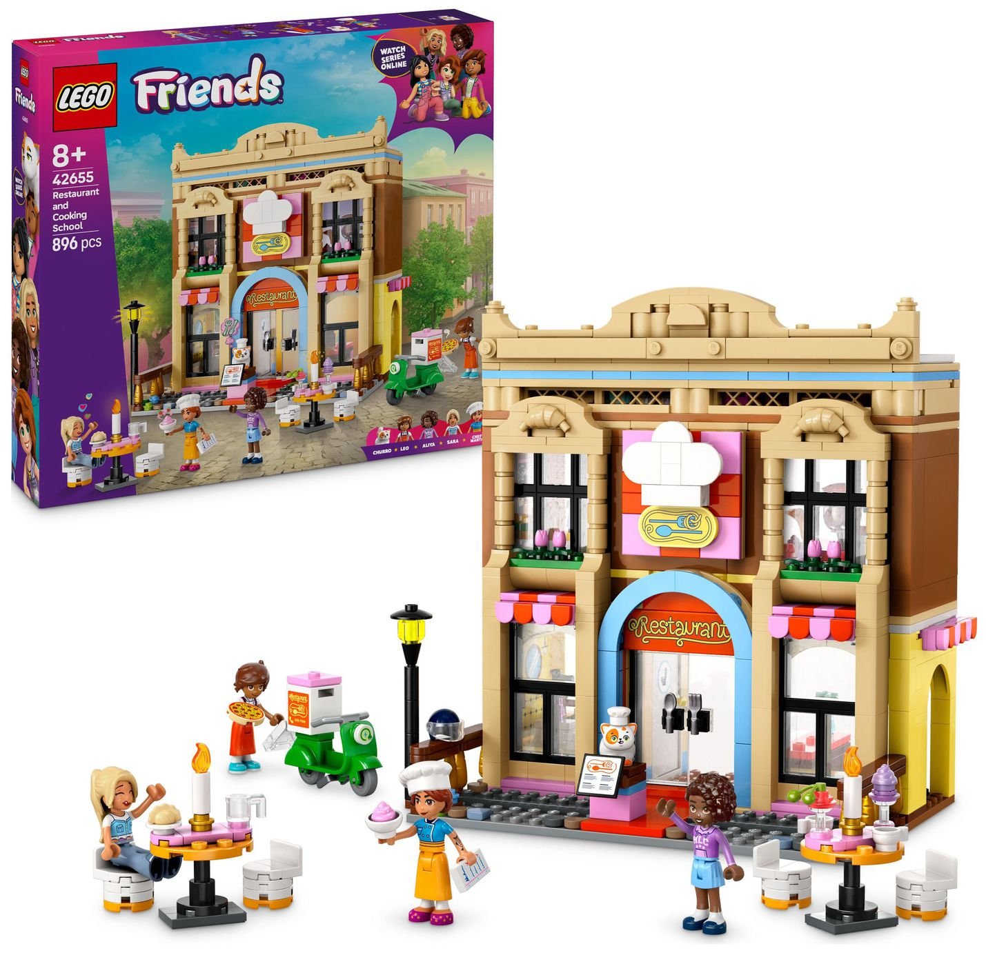 LEGO Friends Restaurant & Cooking School Toy Food Set 42655