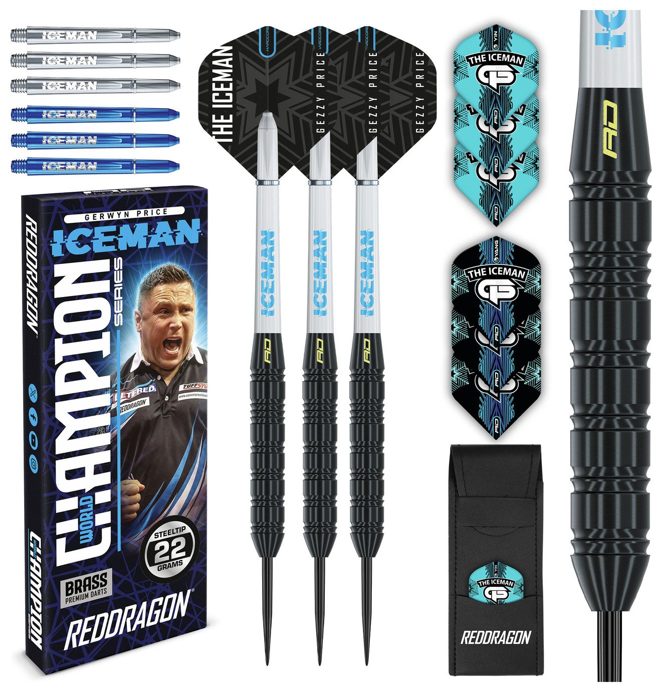 Red Dragon Gerwyn Price Iceman 22g Brass Darts Set