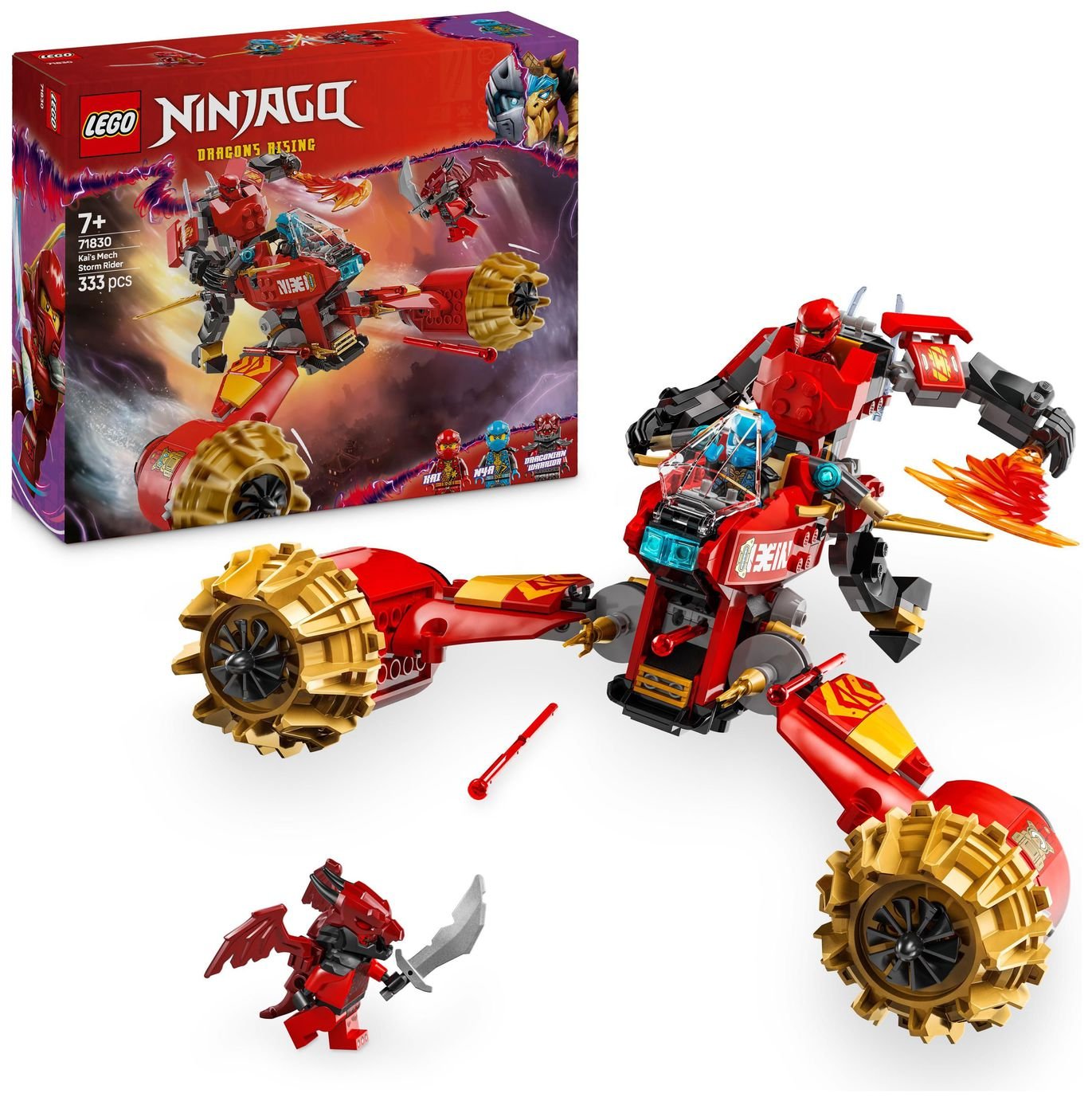 LEGO NINJAGO Kai's Mech Storm Rider 2in1 Ninja Toy Set 71830