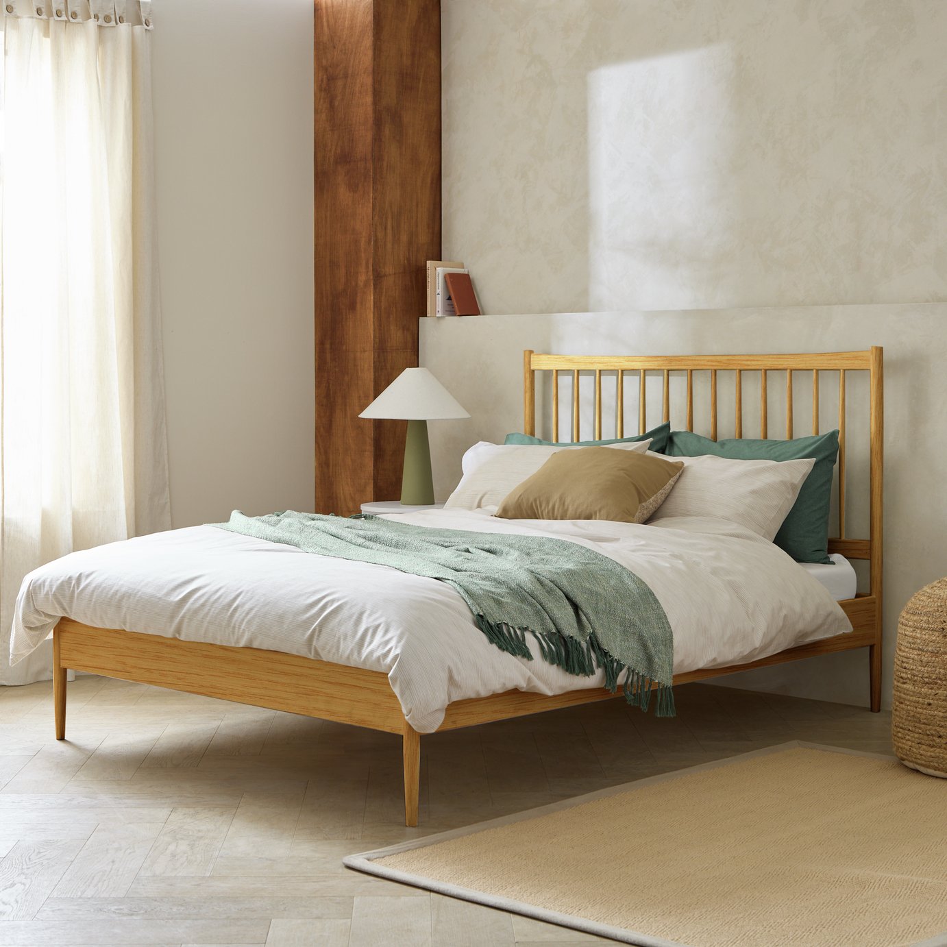 Habitat Chiltern Spindle Kingsize Wooden Bed Frame - Oak