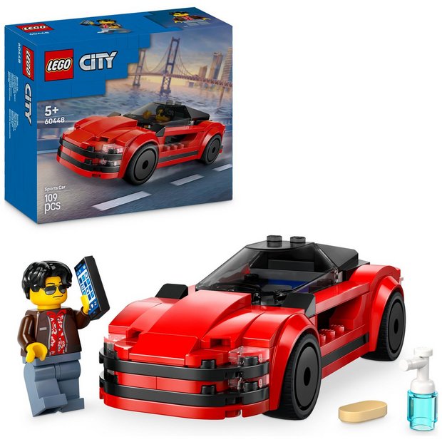 Buy LEGO City Red Sports Car, Toy Supercar Vehicle Set 60448