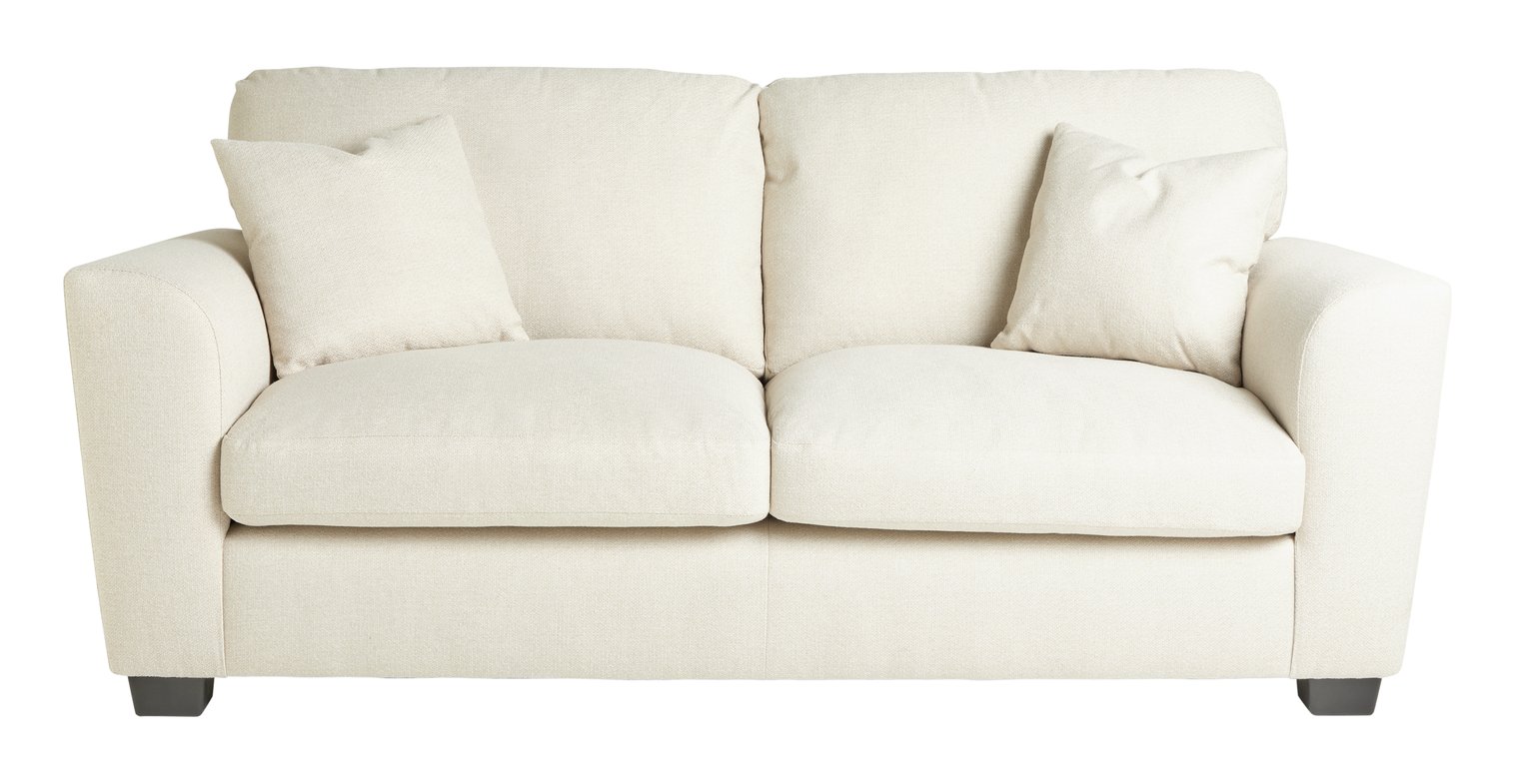 Argos Home Joelle 3 Seater Fabric Sofa - Stone