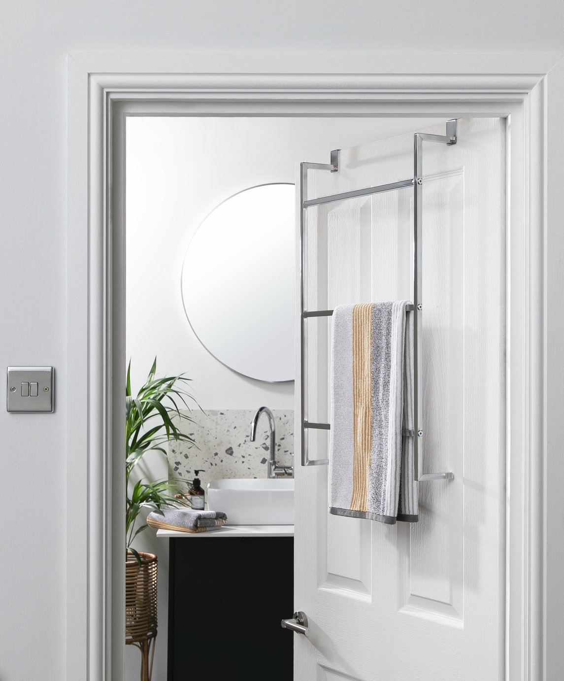 Habitat 3 Tier Over Door Towel Rail - Chrome