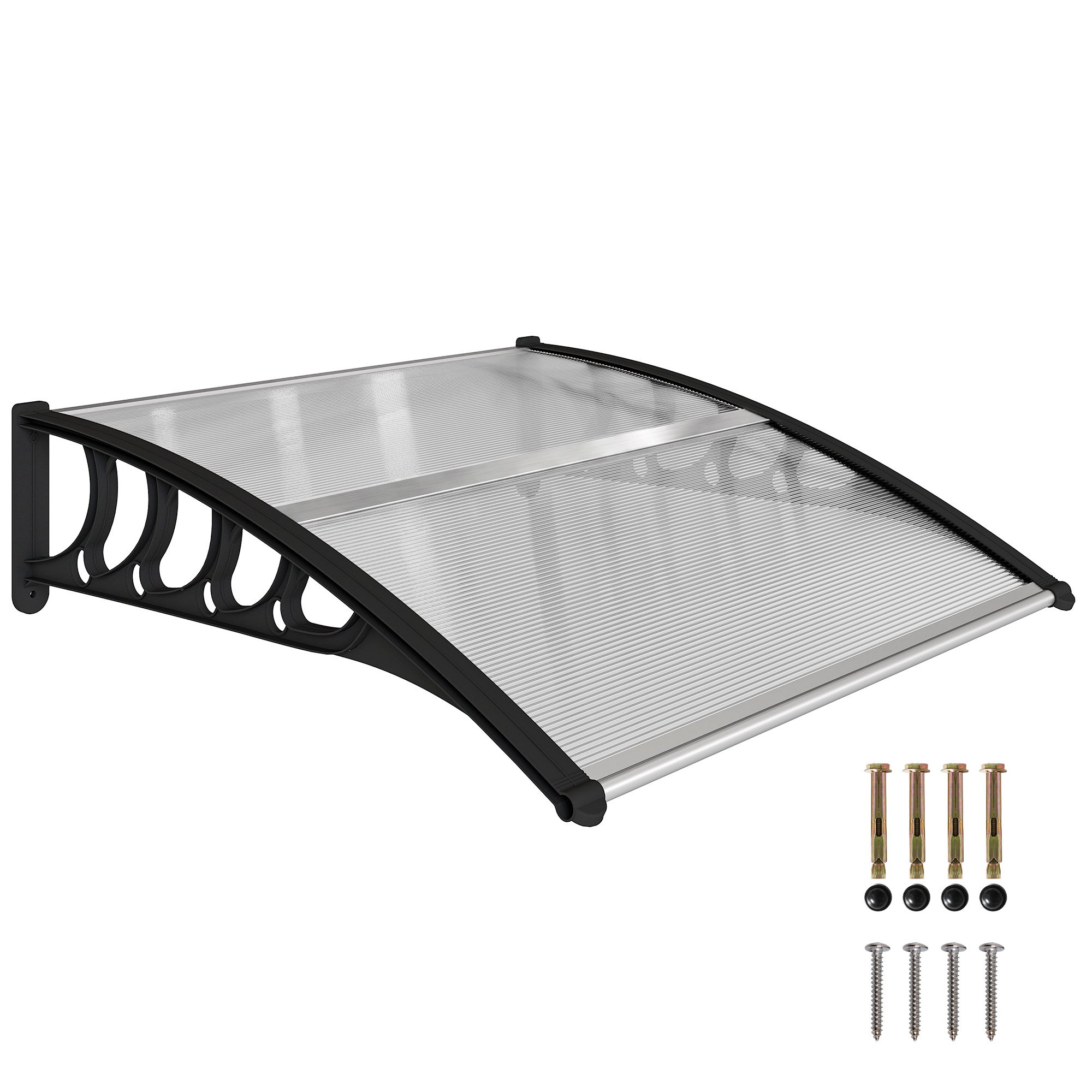 Outsunny Garden Door Canopy Rain Shelter Outdoor Awning - Clear