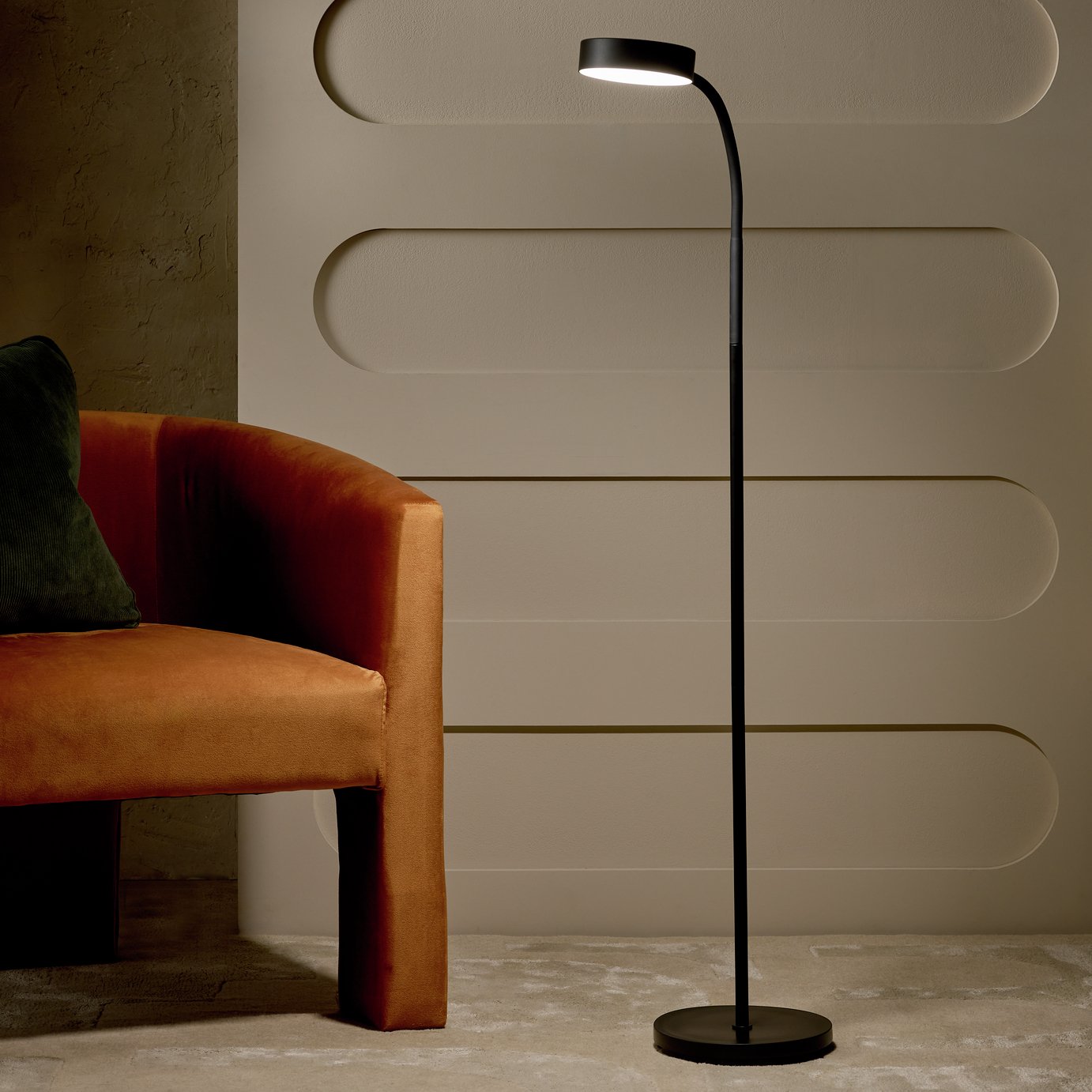 Habitat Mopsa Rechargeable LED Reading Floor Lamp - Black