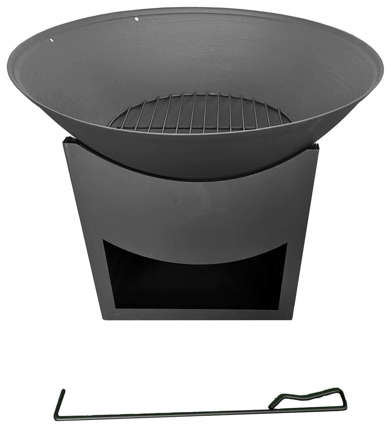 Habitat Steel Firepit With Log Storage 