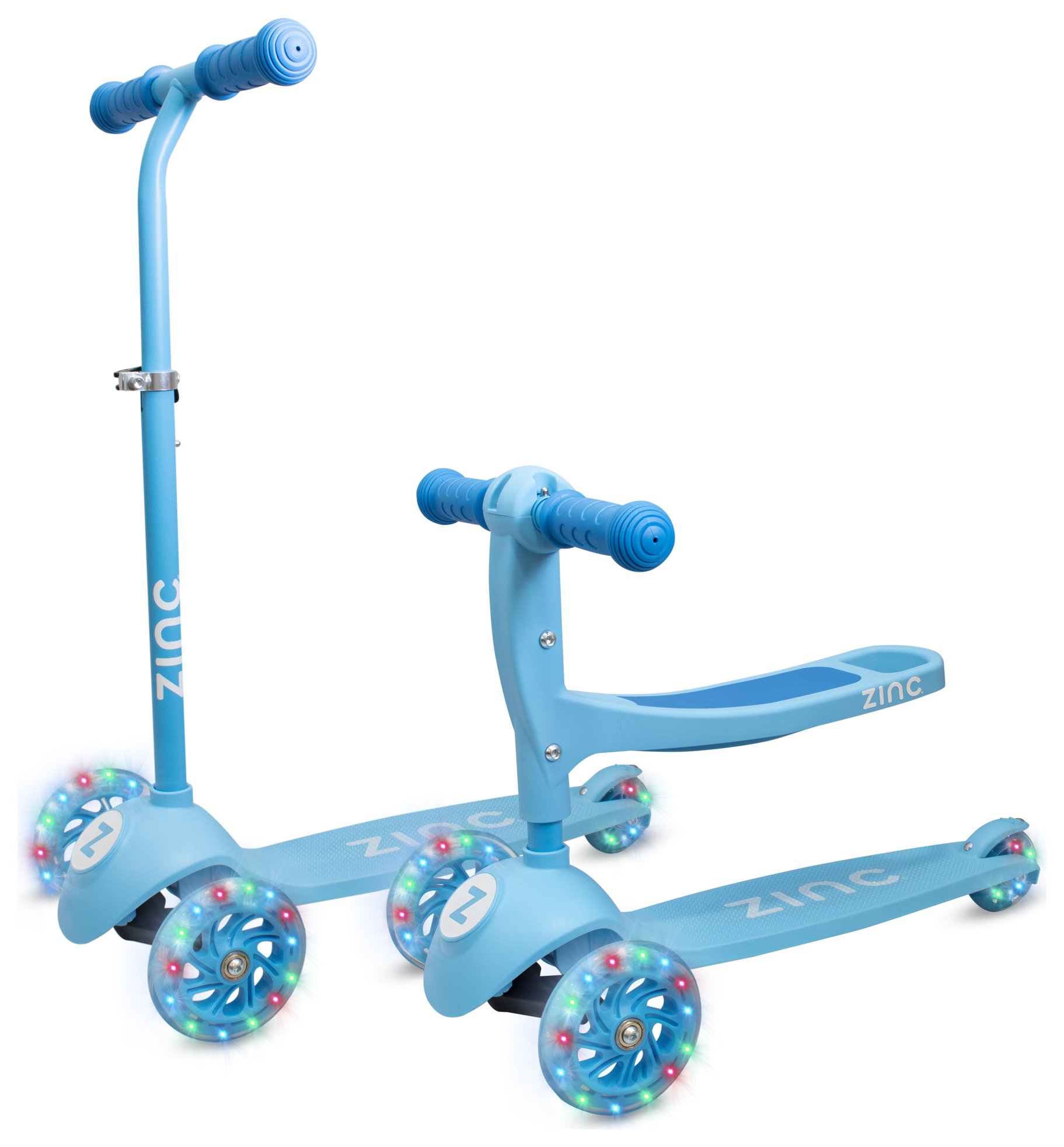 Zinc My First 3-in-1 Kids Light Up 3 Wheel Scooter - Blue