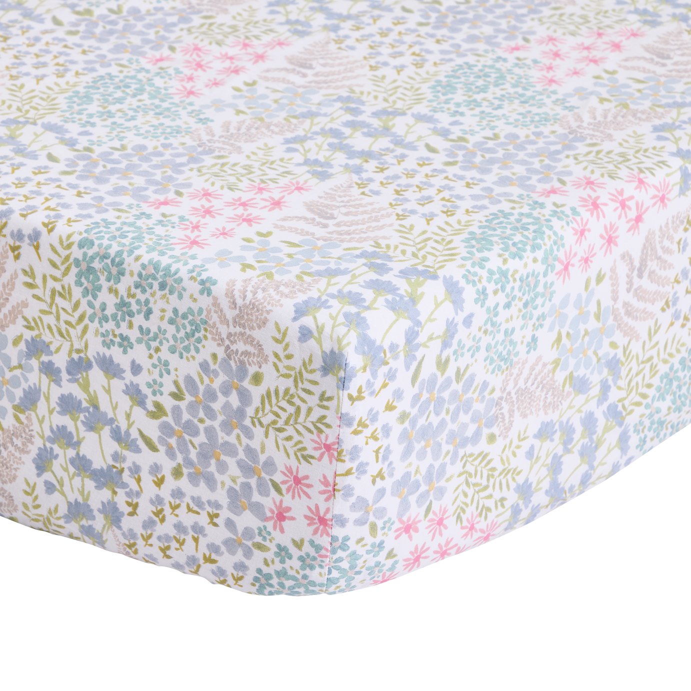 Argos Home Ditsy Floral Printed Blue Fitted Sheet