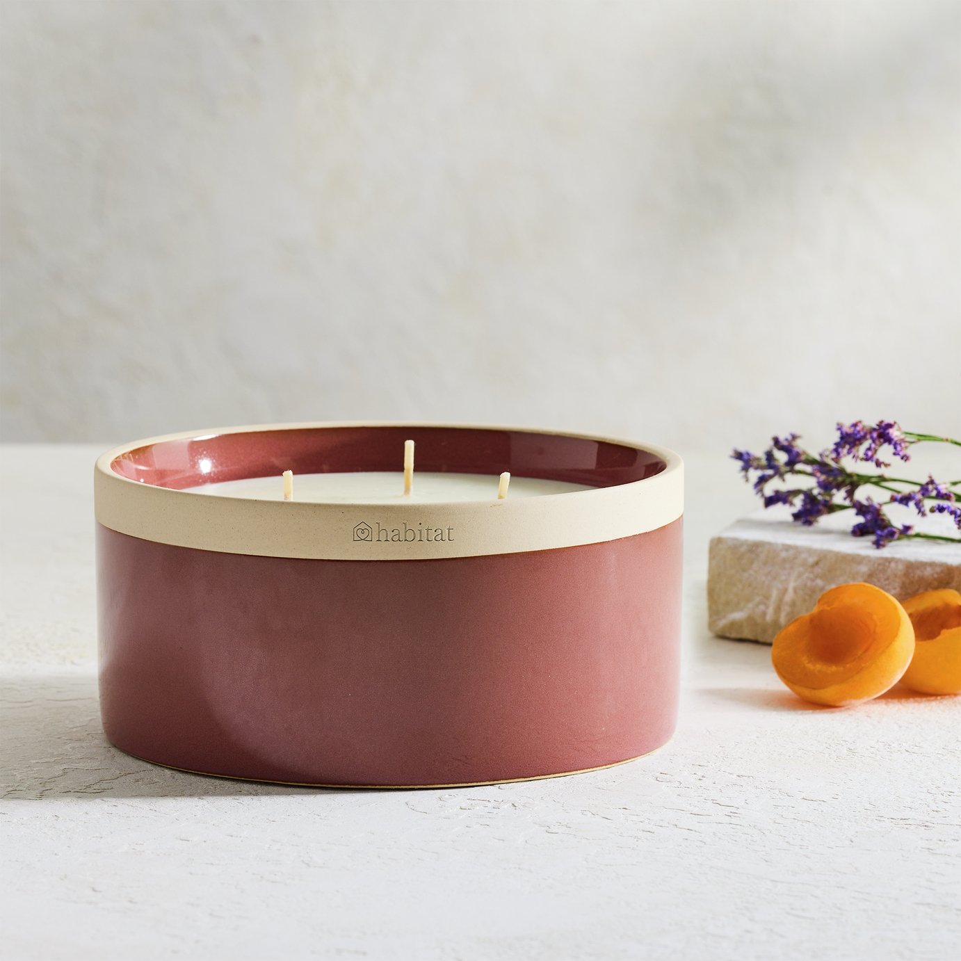 Habitat Large Multiwick Ceramic Candle - Patchouli & Plum