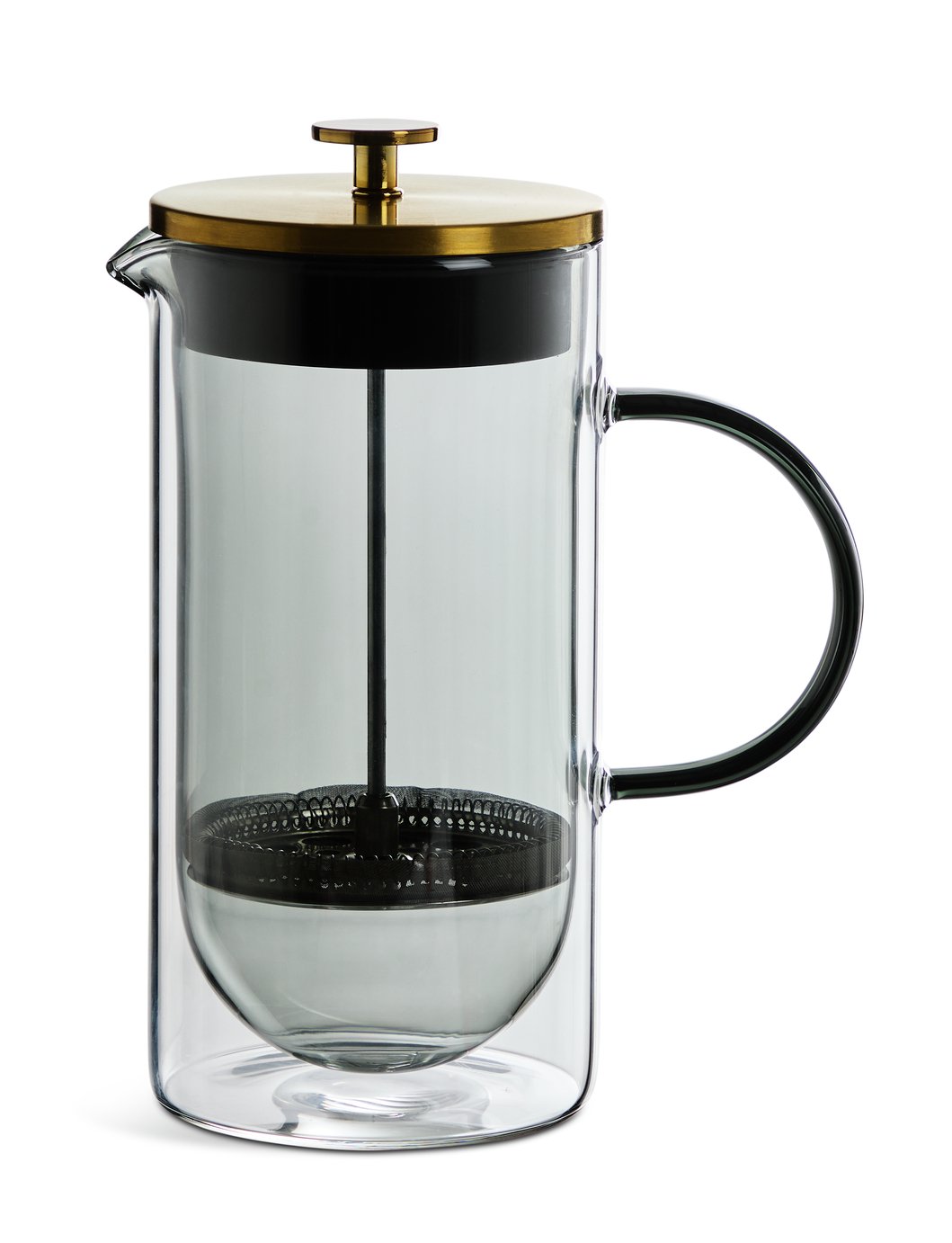 Habitat Smoked Glass 8 Cup 1000ml Cafetiere - Grey