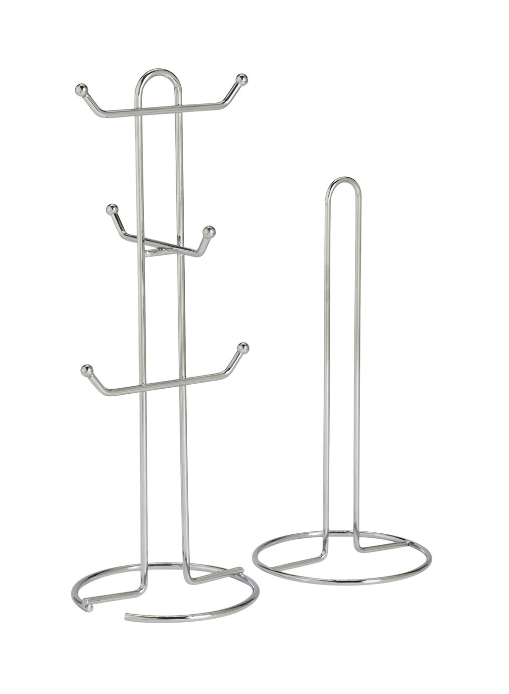 Argos Home Mug Tree and Kitchen Roll Holder - Chrome