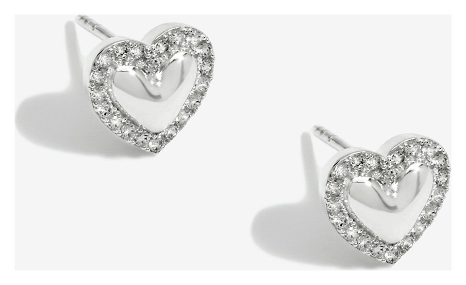 Simply Silver Sterling Silver Heart Stud Earrings