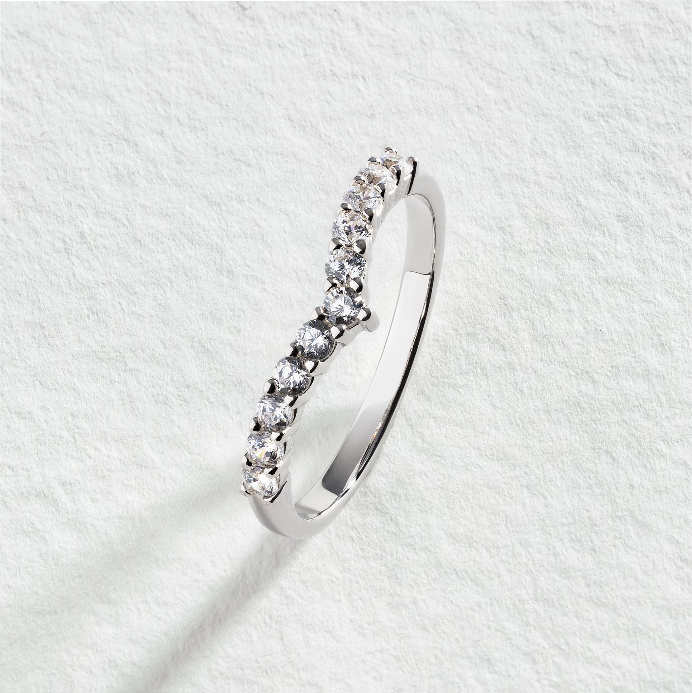 Revere Sterling Silver Cubic Zirconia Wishbone Ring