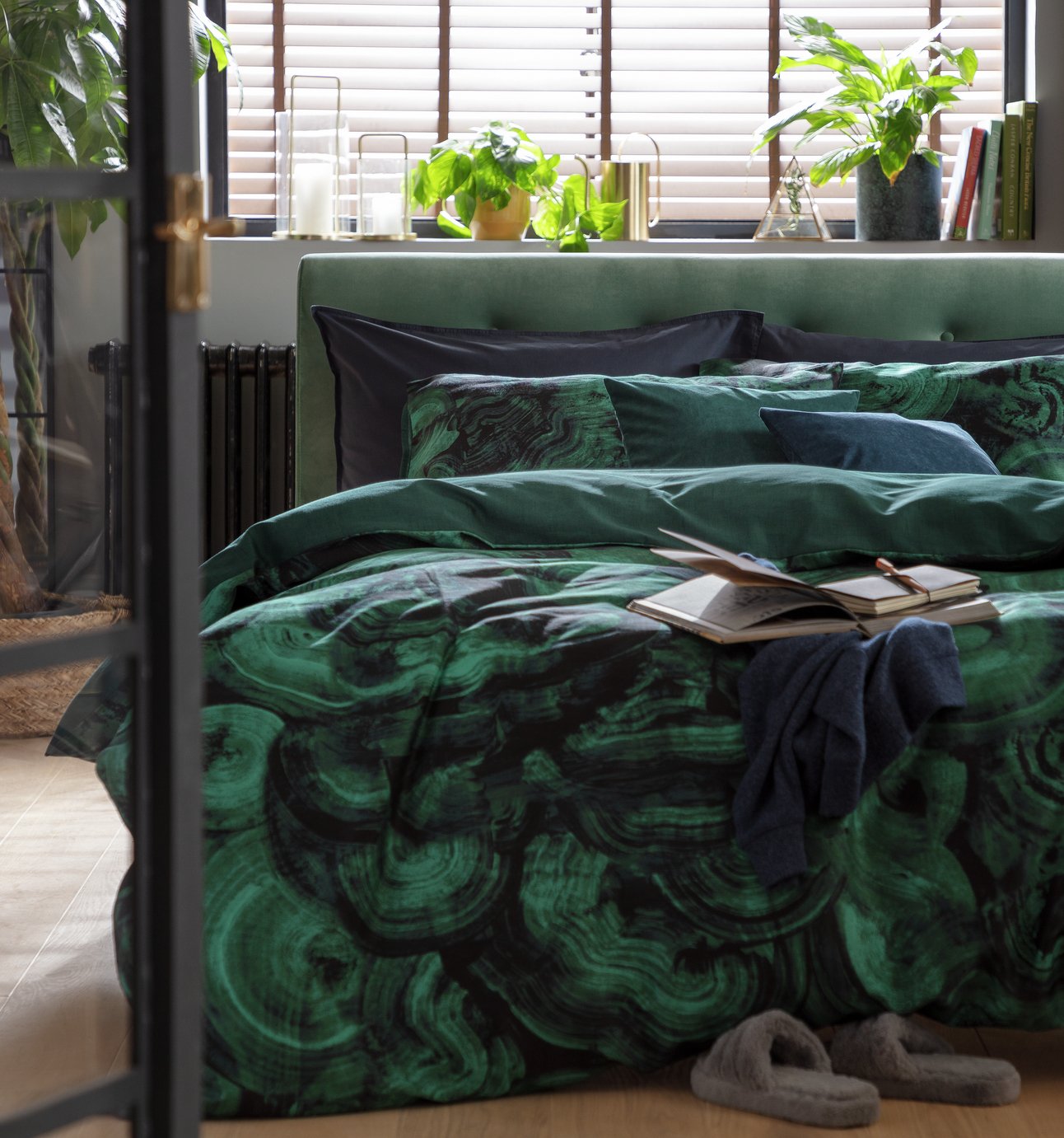Habitat Cotton Curiosity Malachite Green Bedding Set
