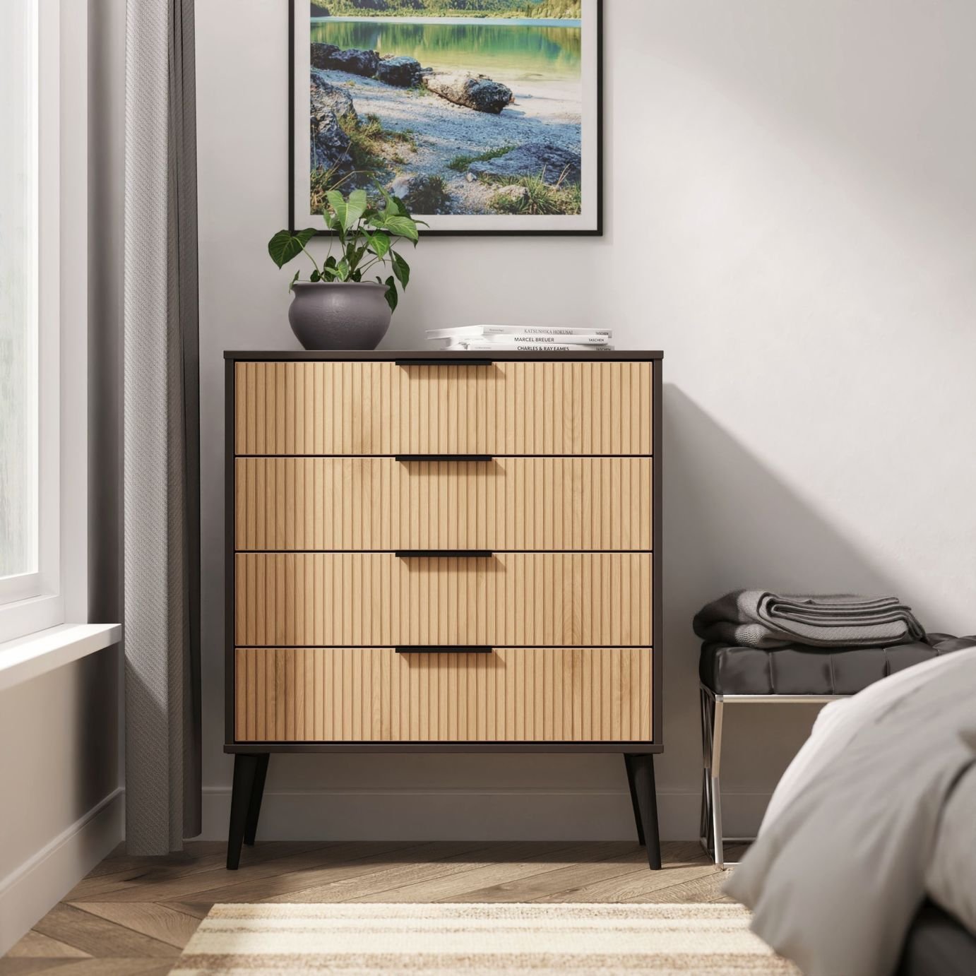 Livara Bergen 4 Drawer Chest - Black