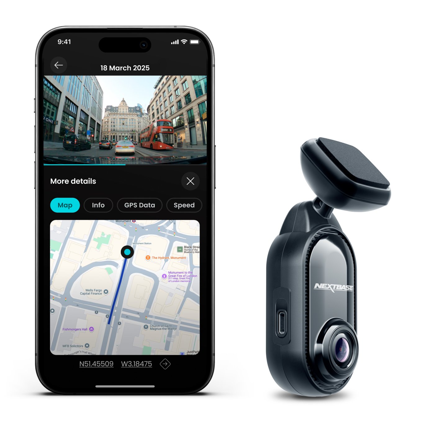 Nextbase Piqo Front Facing 1080p HD Dash Cam