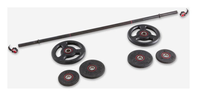 Decathlon 20Kg Pump Kit With Bar And Weights 1.3 m 28 mm