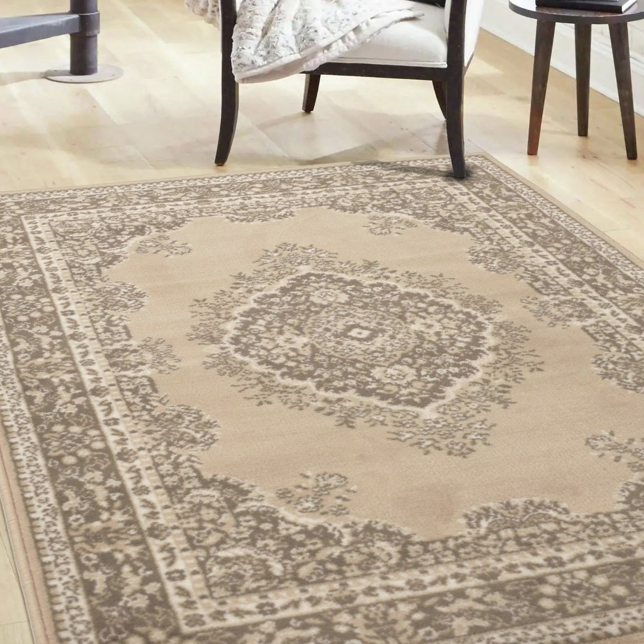 Homemaker Bukhura Traditional Natural Cut Pile Rug-160x230cm