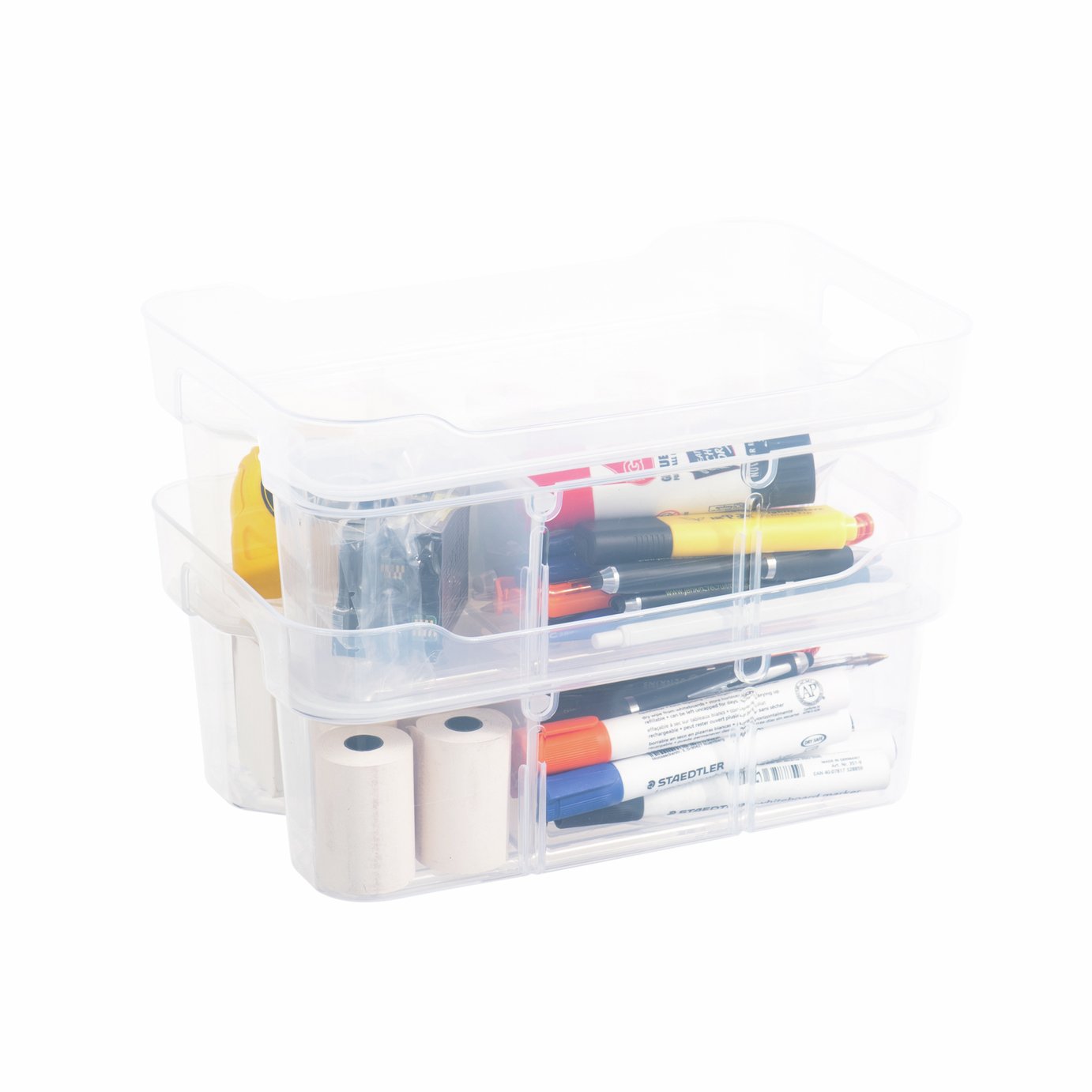 Strata Organise Me 2x6L Modular Plastic Storage Boxes