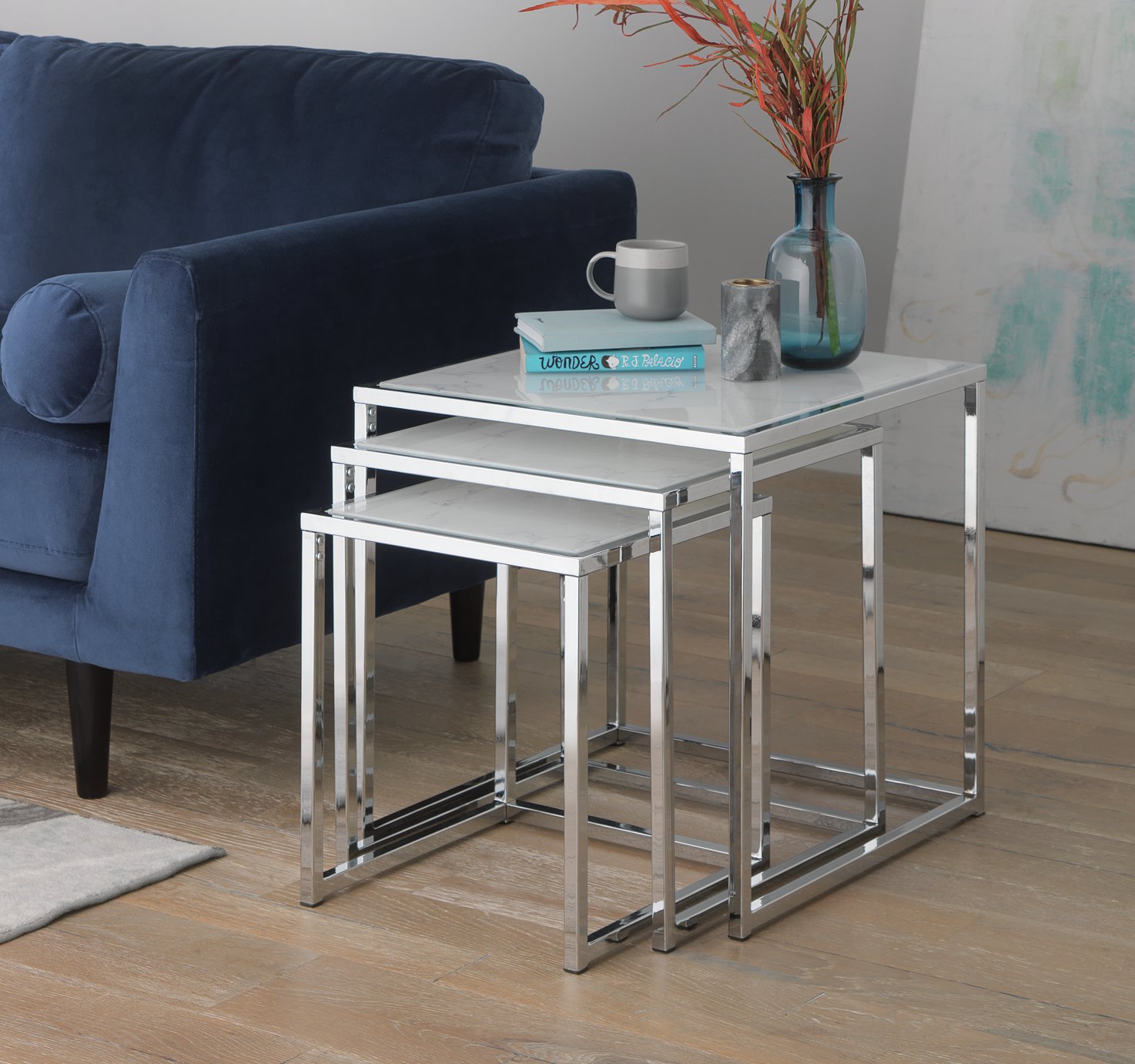 Argos Home Boutique Nest of 3 Tables - Marble Effect