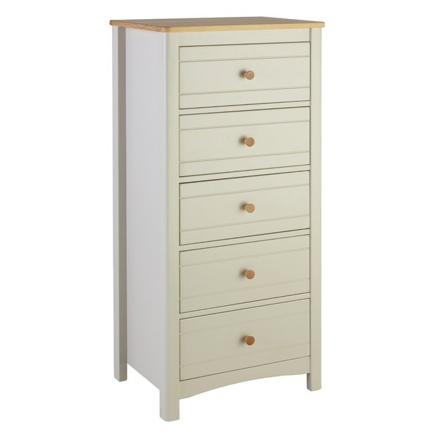 Buy Argos Home Bournemouth 5 Drawer Chest Light Grey Chest