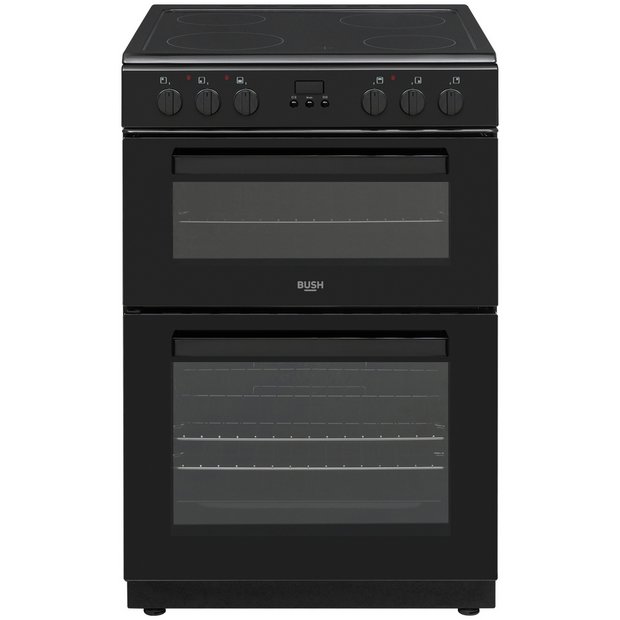 Buy Bush CTFS60DBLECB 60cm Double Oven Electric Cooker Black Freestanding cookers Argos