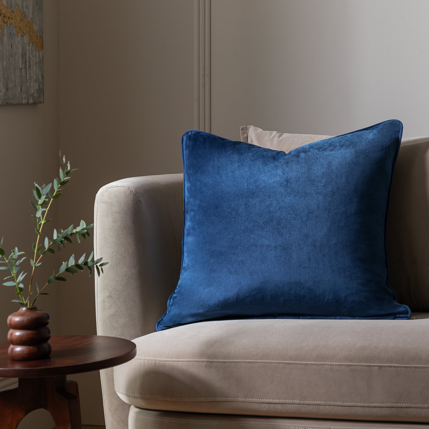 Habitat Velvet Cushion - 55x55cm