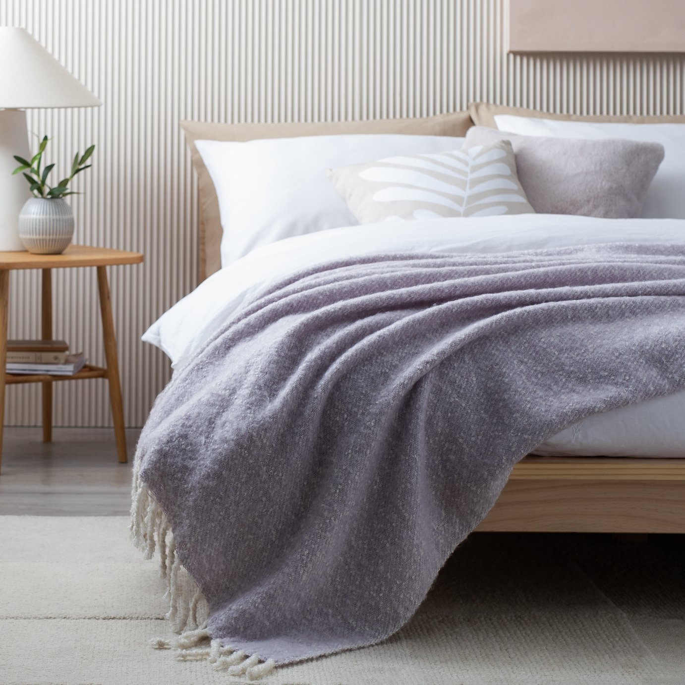 Habitat Textured Faux Mohair Throw - 125x150cm