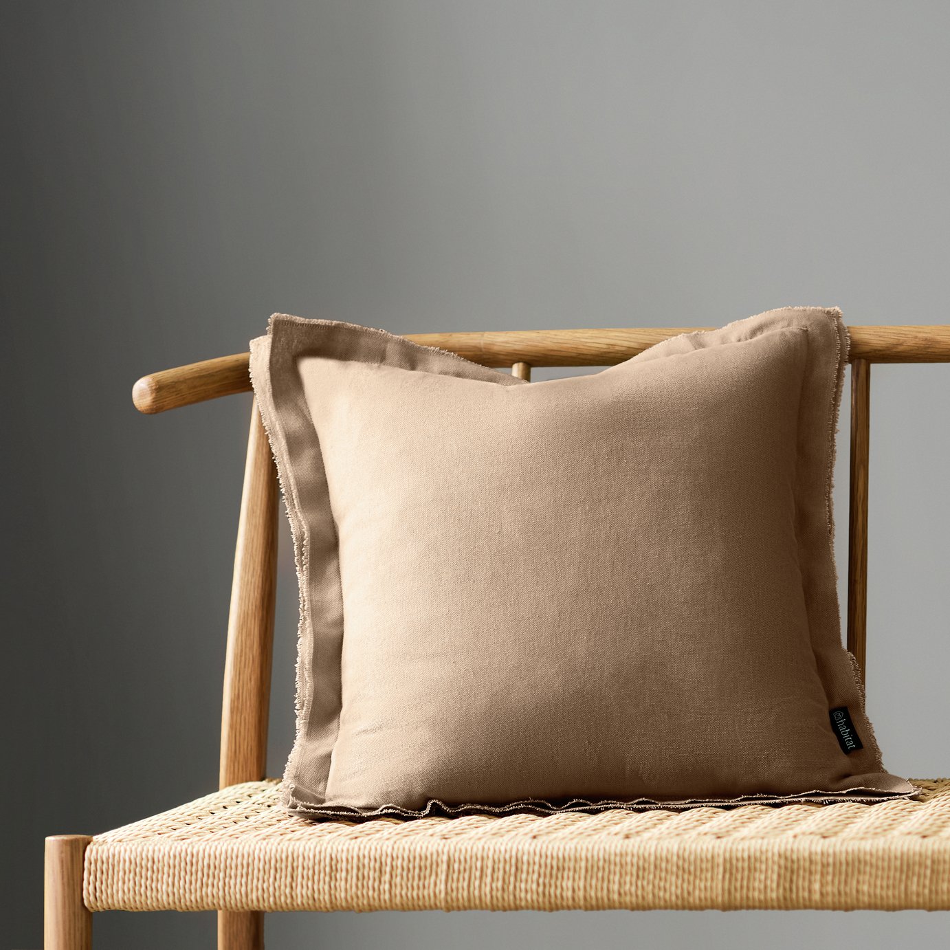 Habitat Triple Ruffle Cushion - Taupe - 43x43cm