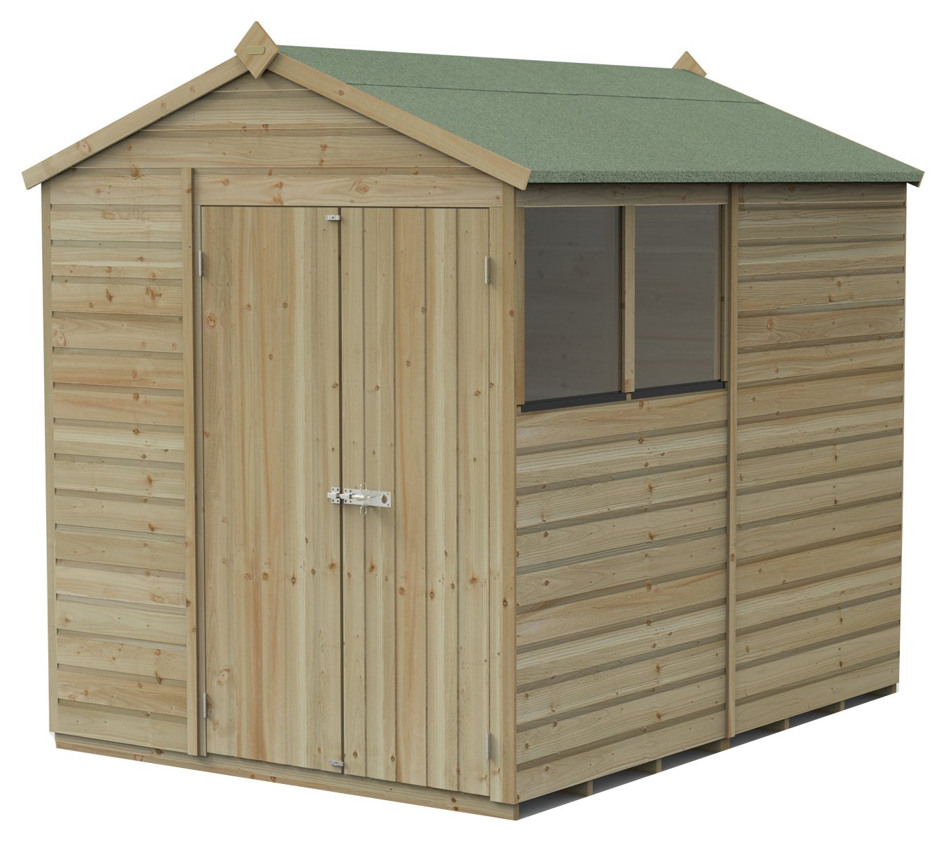 Forest Beckwood Shiplap 2 Windows Apex Shed - 8 x 6ft 