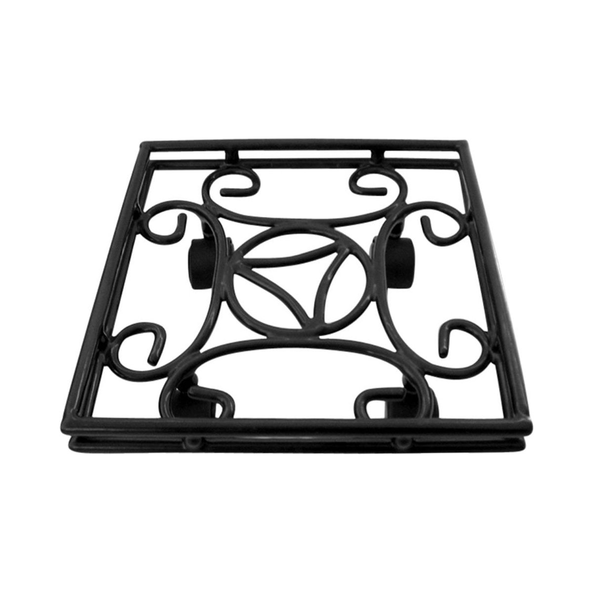 Garden Pride Pack of 2 15" Large Square Plant Pot Caddies - Black