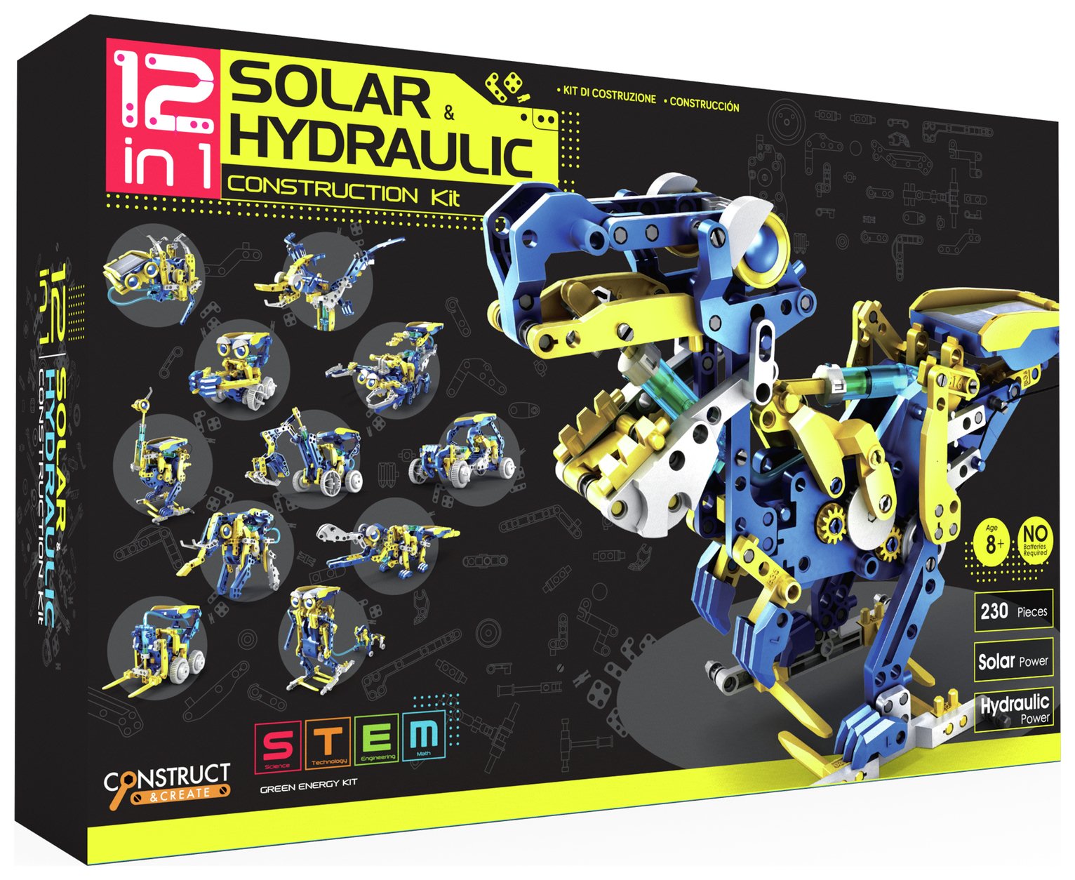 Menkind 12 In 1 Solar Hydraulic Construction Kit