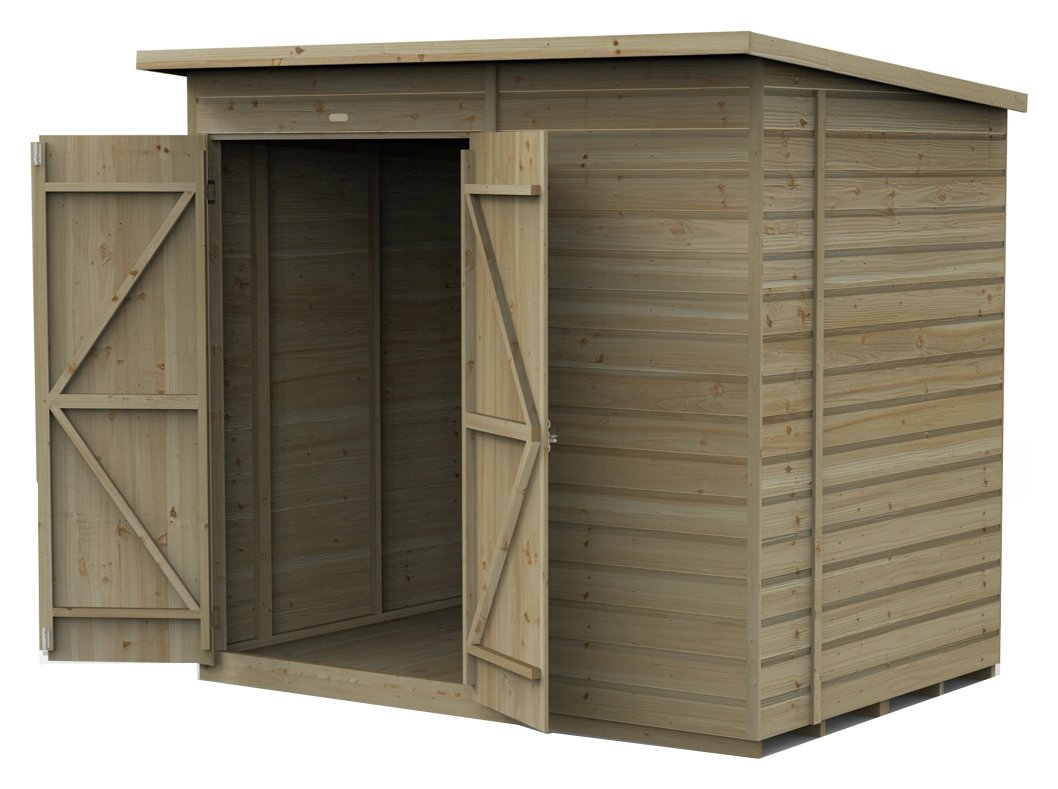 Forest Beckwood Shiplap Windowless Pent Shed - 7 x 5ft