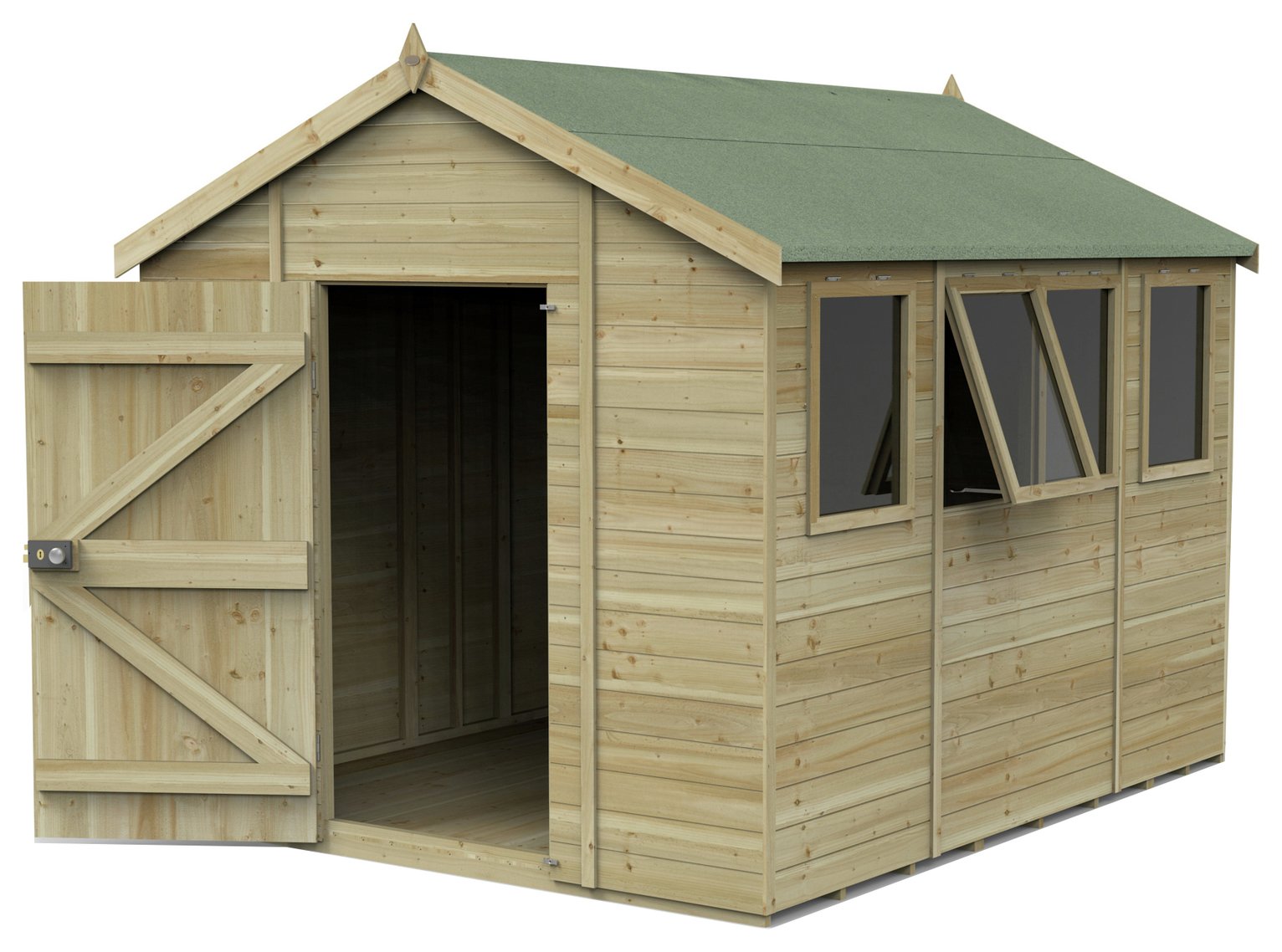 Forest Timberdale 4 Windows Apex Shed - 12 x 8ft