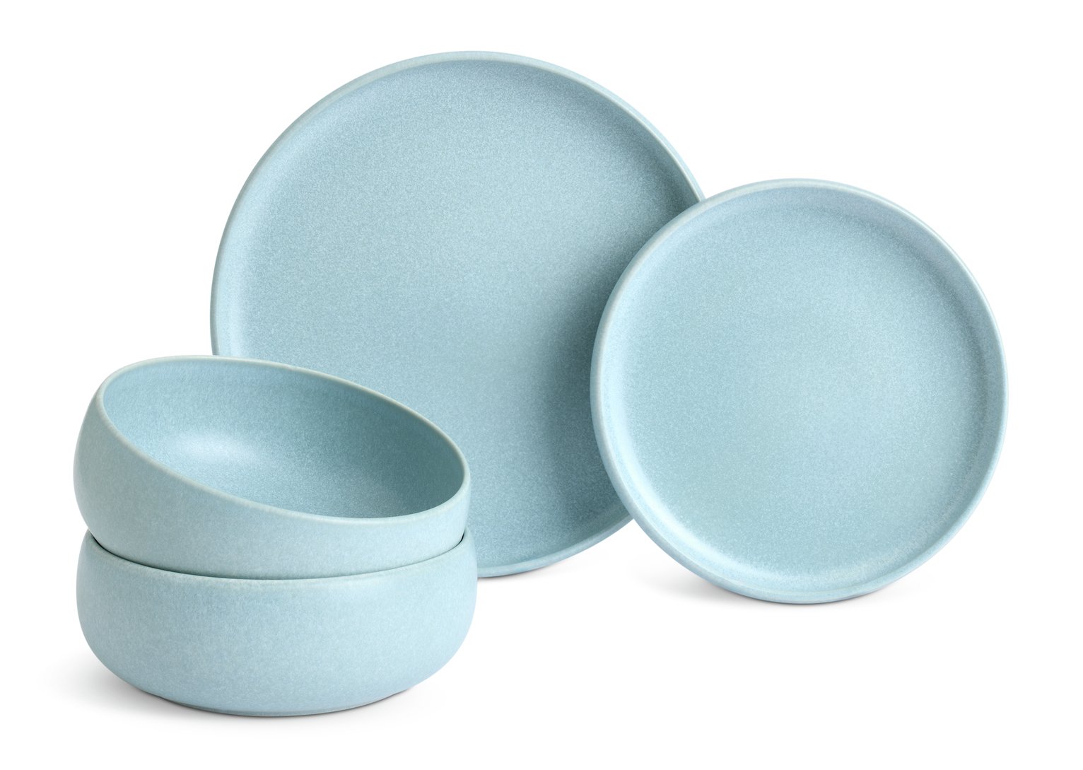Habitat 12 Piece Reactive Stoneware Dinner Set - Blue