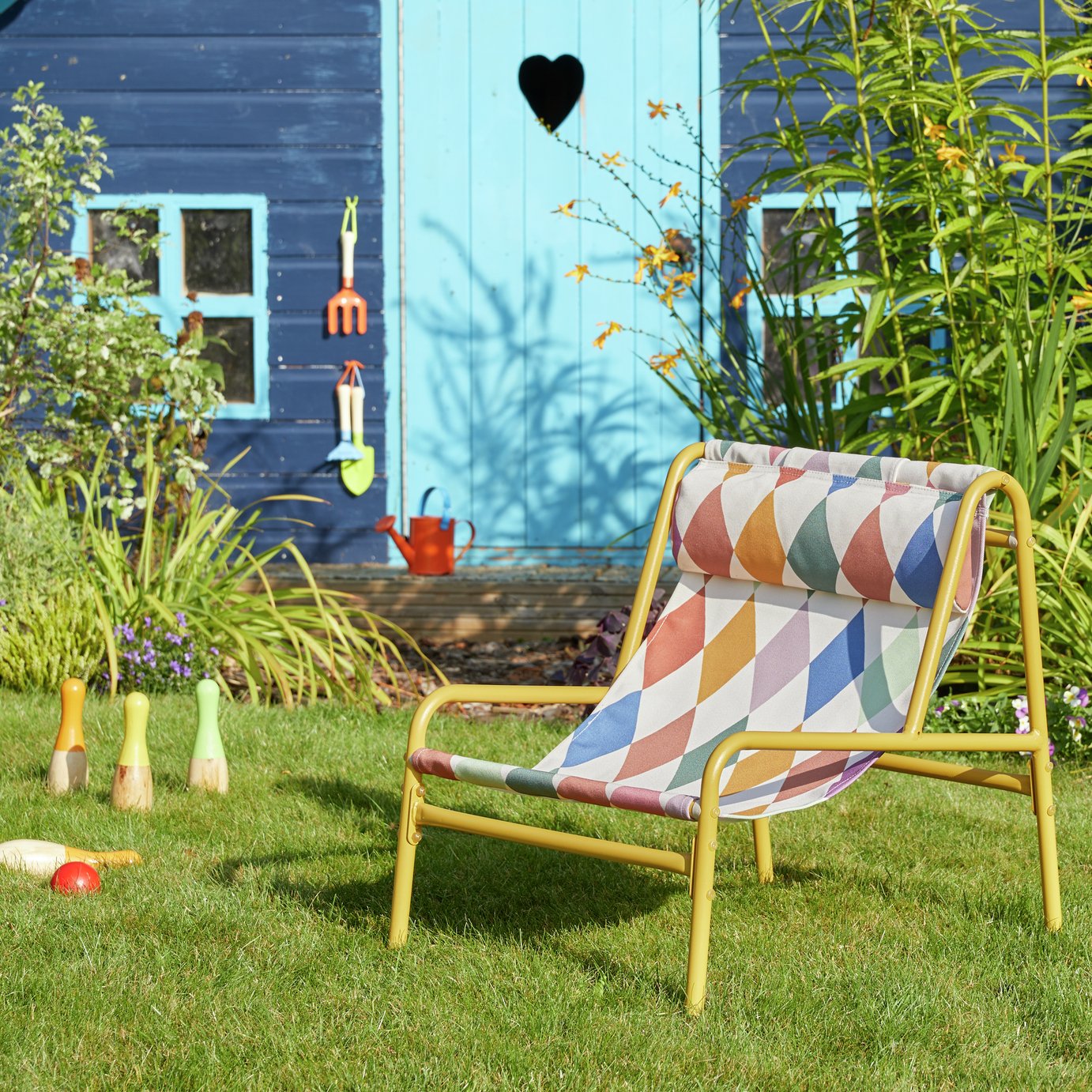 Habitat Teka Metal Kids Garden Chair - Harlequin