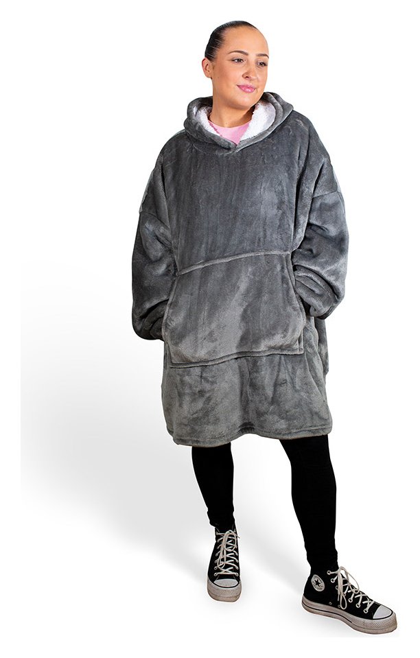 Menkind Grey Huggie Hooded Blanket 