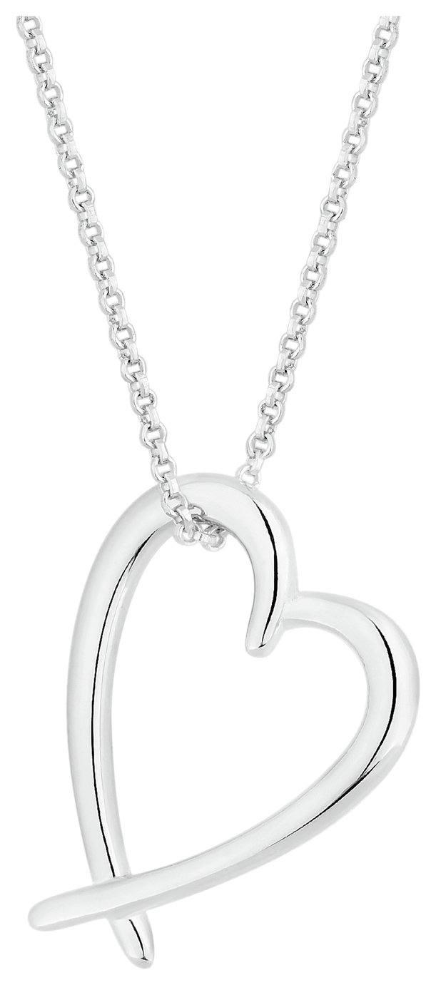 Simply Silver Sterling Silver Heart Pendant Necklace