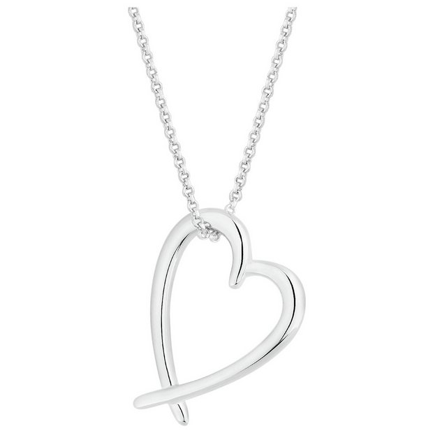 Heart Pendant Couples Necklaces Argos Buy Simply Silver Sterling